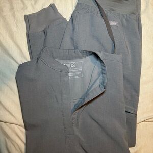 FIGS Dark Space Grey scrub set